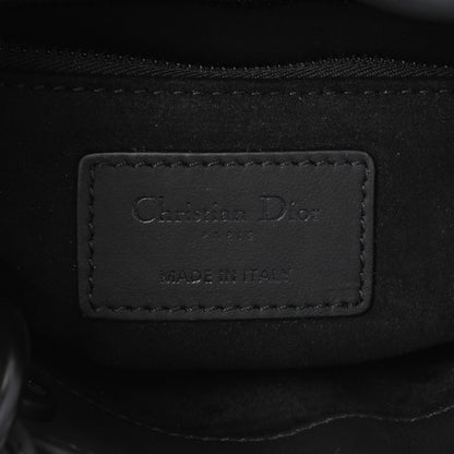 Exclusive Christian Dior Black Ultra Matte Calfskin Cannage Mini Lady Dior — Detail View