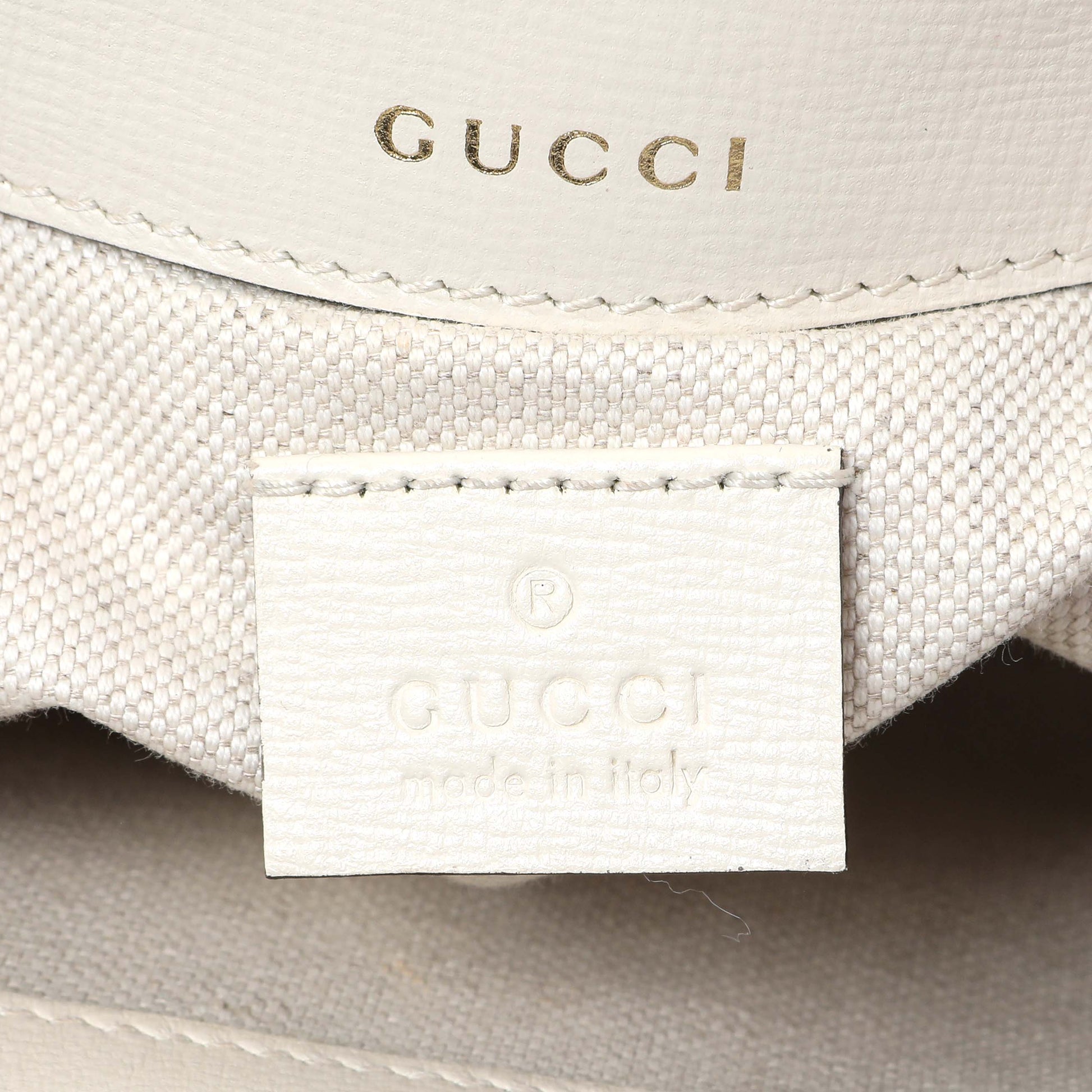 Exclusive Gucci GG Supreme Monogram Web Mini Horsebit 1955 Shoulder Bag — Detail View