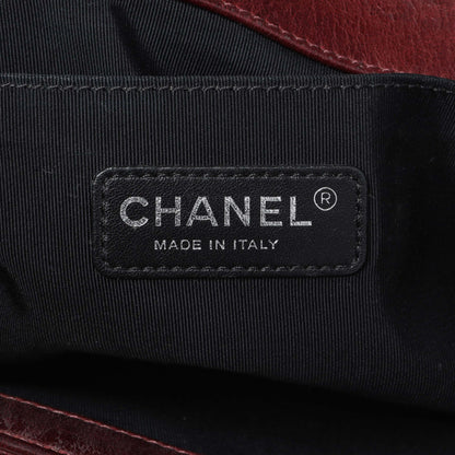 Exclusive Chanel Burgundy Calfskin Double Stitch Medium Boy Flap — Alternate View 9