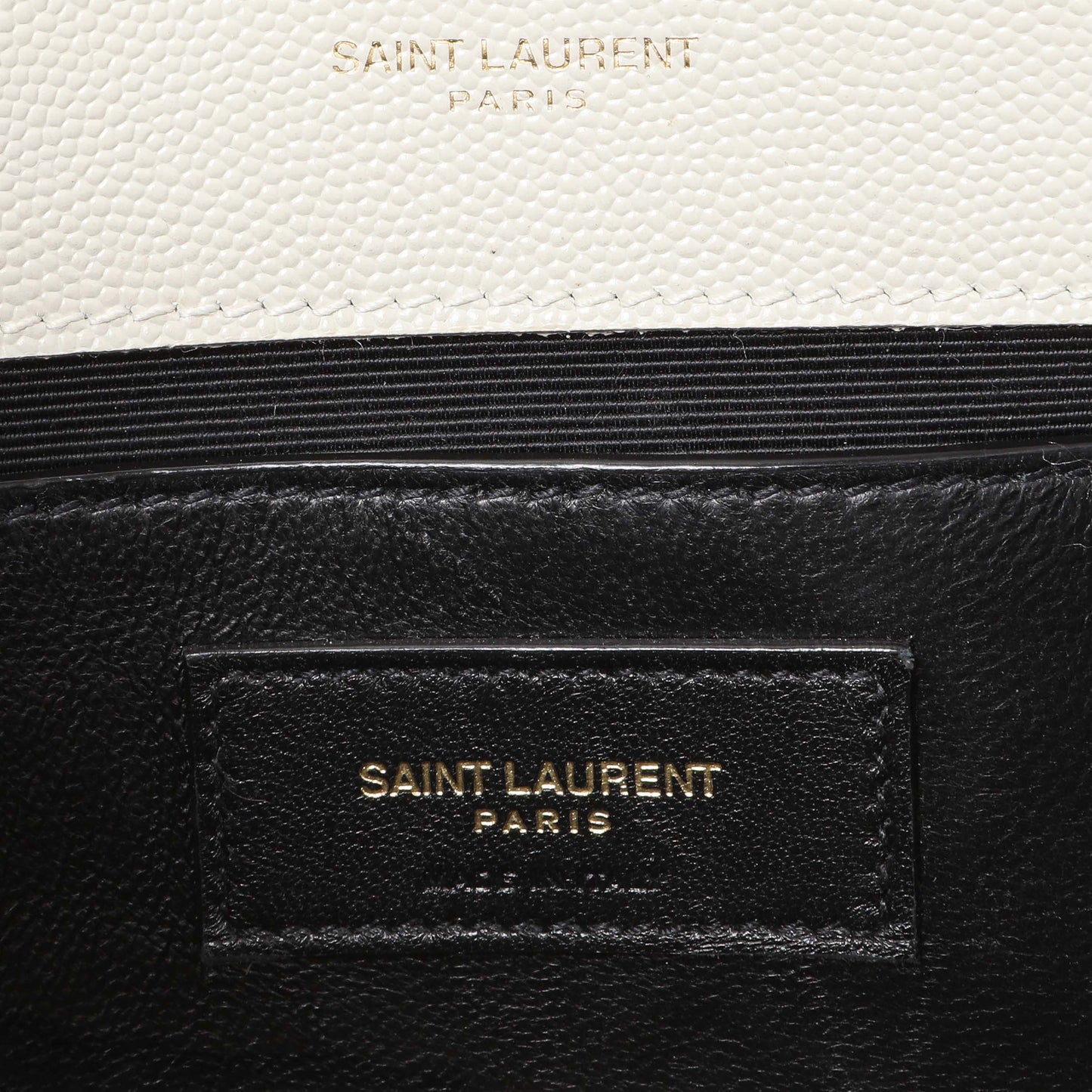 Exclusive Saint Laurent Crema Soft Grain De Poudre Small Classic Monogram Kate Tassel Satchel — Alternate View 9