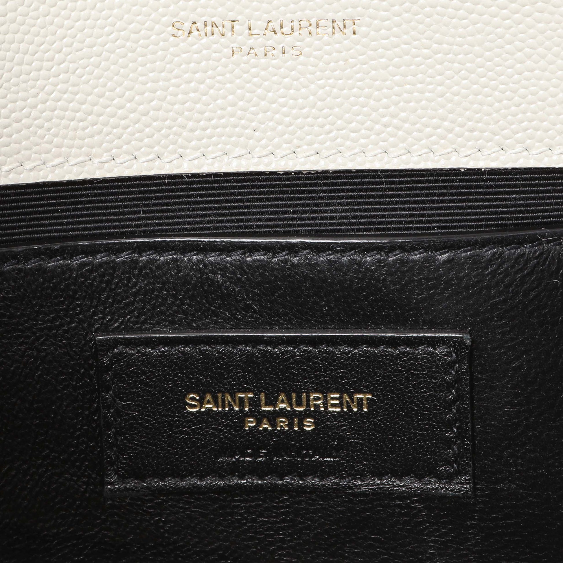Exclusive Saint Laurent Crema Soft Grain De Poudre Small Classic Monogram Kate Tassel Satchel — Alternate View 9