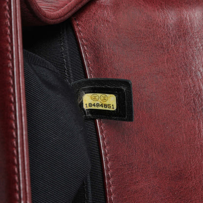 Exclusive Chanel Burgundy Calfskin Double Stitch Medium Boy Flap — Alternate View 10