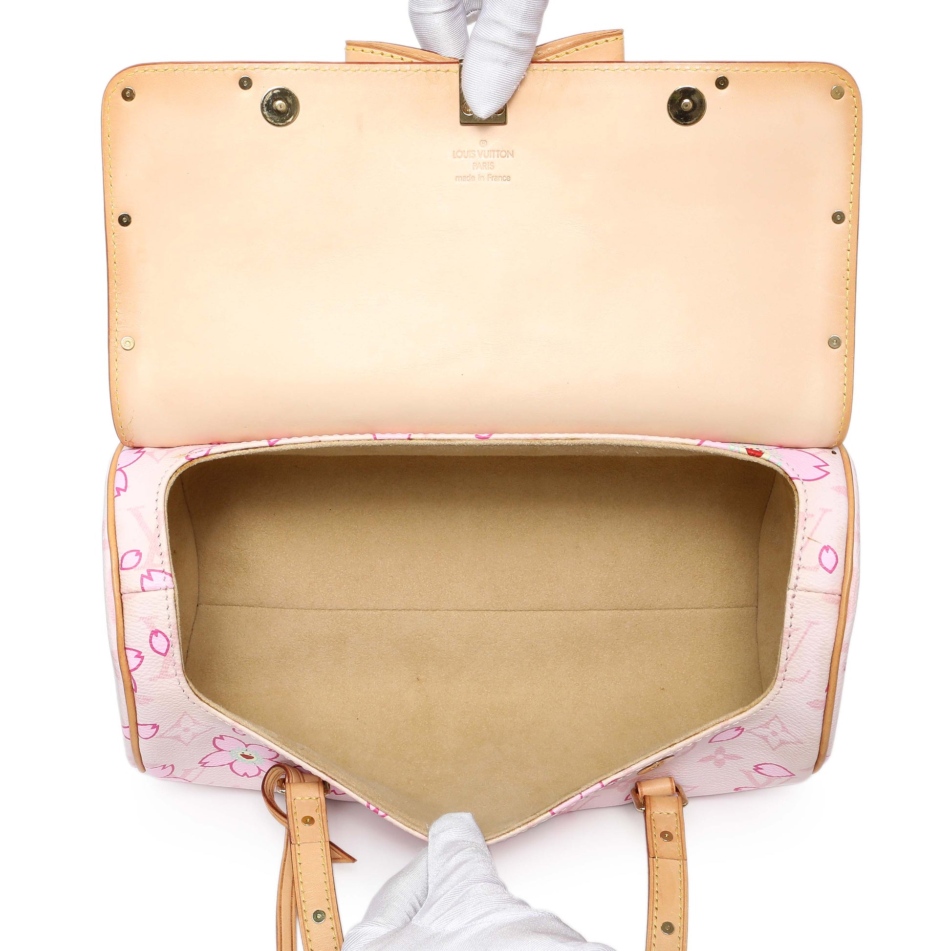Exclusive Louis Vuitton Cherry Blossom Canvas Papillon Bowler — Top View