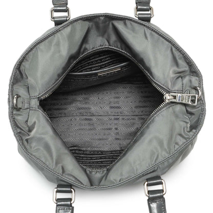 Exclusive Prada Grey Tessuto Nylon Tote — Top View