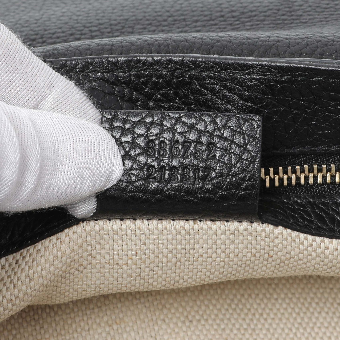 Exclusive Gucci Black Pebbled Calfskin Medium Soho Flap Crossbody — Lifestyle View