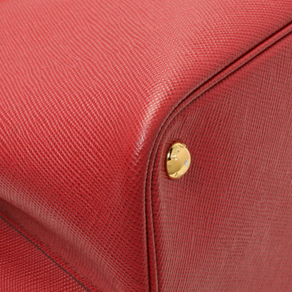 Exclusive Prada Red Saffiano Medium Double Bag — Top View