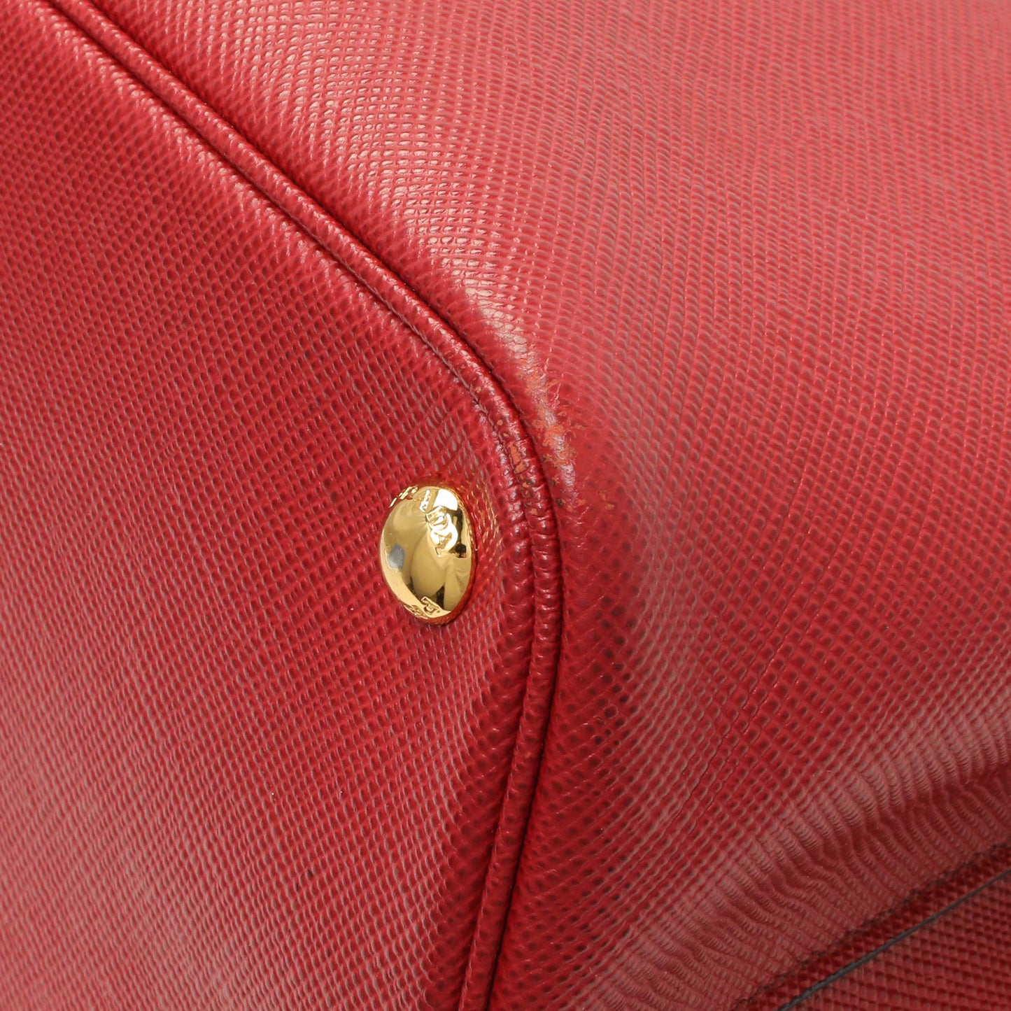 Exclusive Prada Red Saffiano Medium Double Bag — Detail View