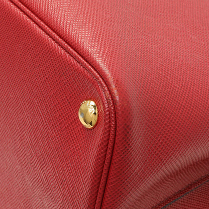 Exclusive Prada Red Saffiano Medium Double Bag — Detail View