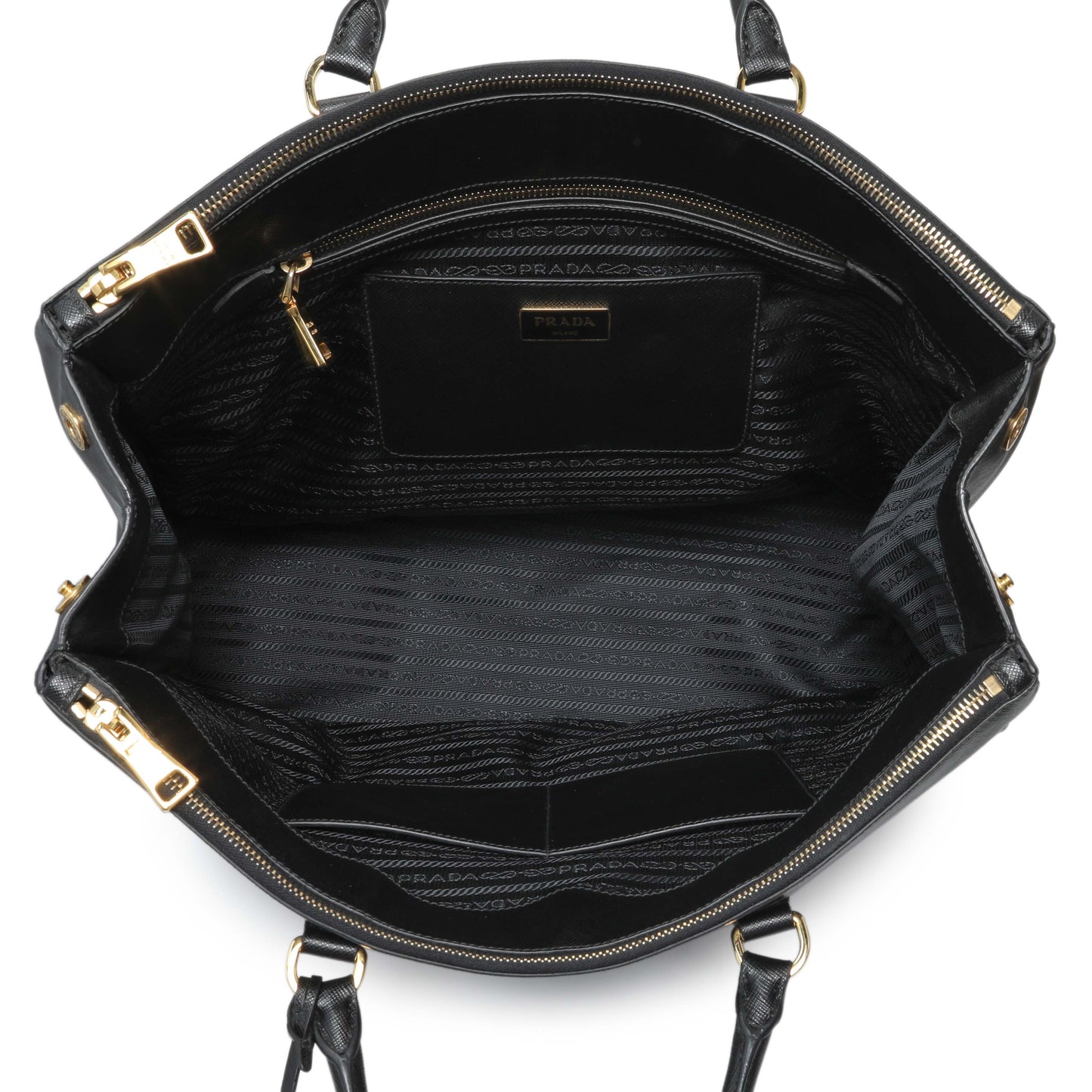 Exclusive Prada Black Saffiano Large Galleria Double Zip Tote — Alternate View 8