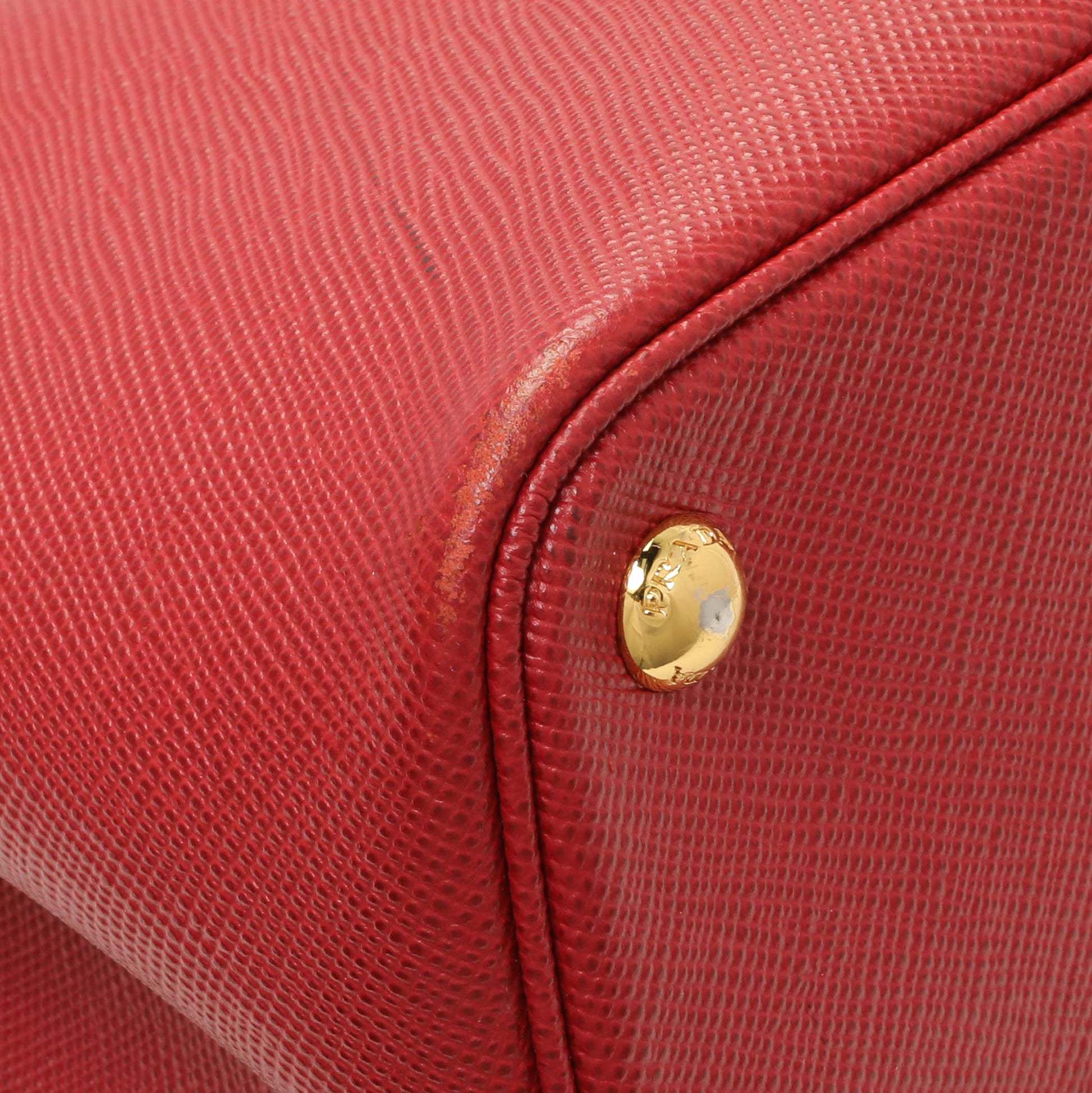 Exclusive Prada Red Saffiano Medium Double Bag — Lifestyle View