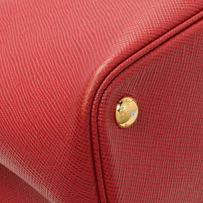 Exclusive Prada Red Saffiano Medium Double Bag — Lifestyle View