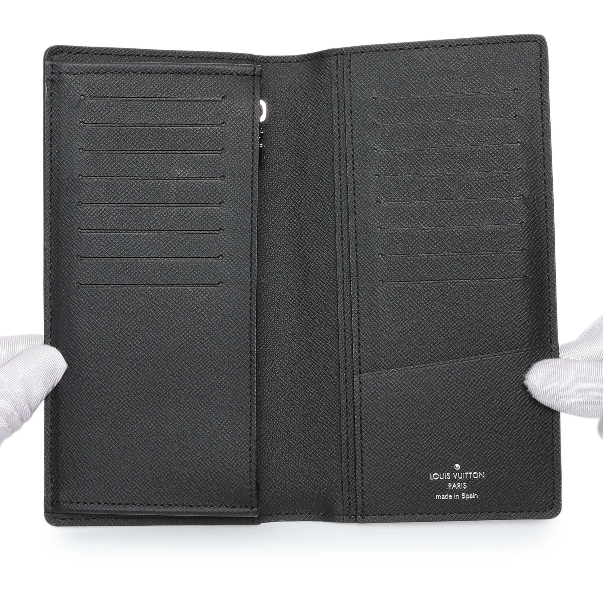 Exclusive Louis Vuitton Monogram Eclipse Brazza Wallet — Top View