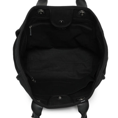 Exclusive Chanel Black Mixed Fibers Medium Deauville — Top View