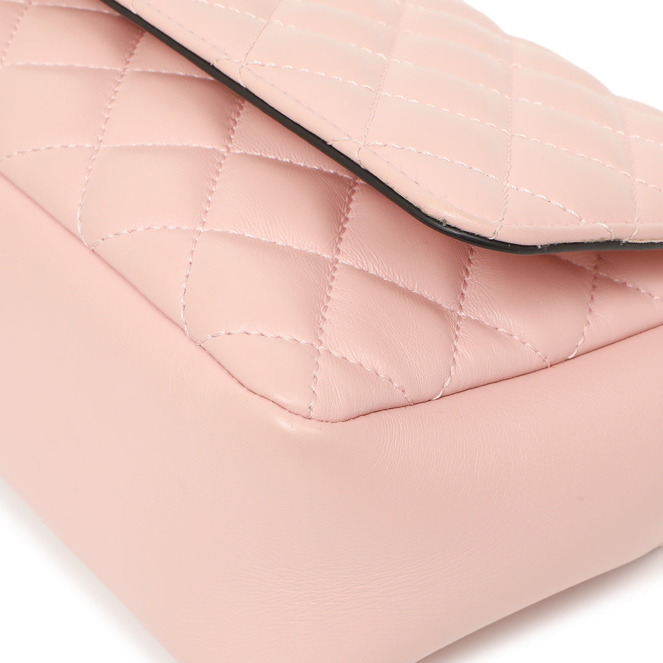Exclusive Versace Pink Quilted Lambskin Medusa Chain Crossbody — Detail View