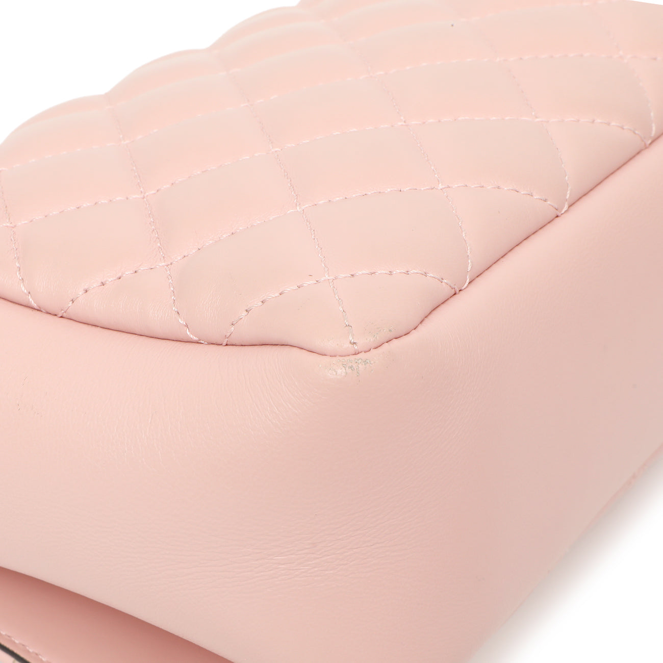 Exclusive Versace Pink Quilted Lambskin Medusa Chain Crossbody — Lifestyle View