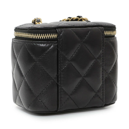 Exclusive Chanel Black Lambskin Mini Pearl Crush Vanity — Side View
