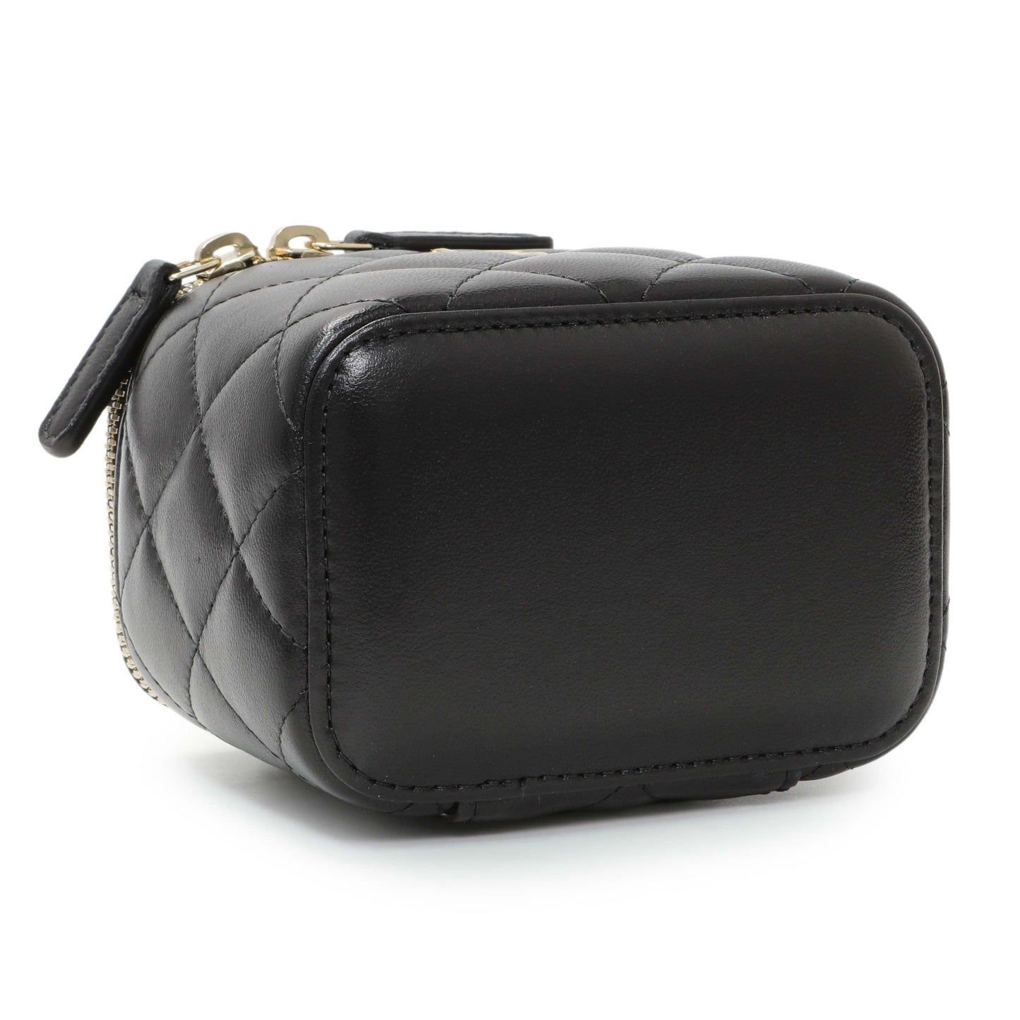 Exclusive Chanel Black Lambskin Mini Pearl Crush Vanity — Back View