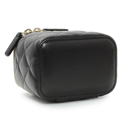 Exclusive Chanel Black Lambskin Mini Pearl Crush Vanity — Back View