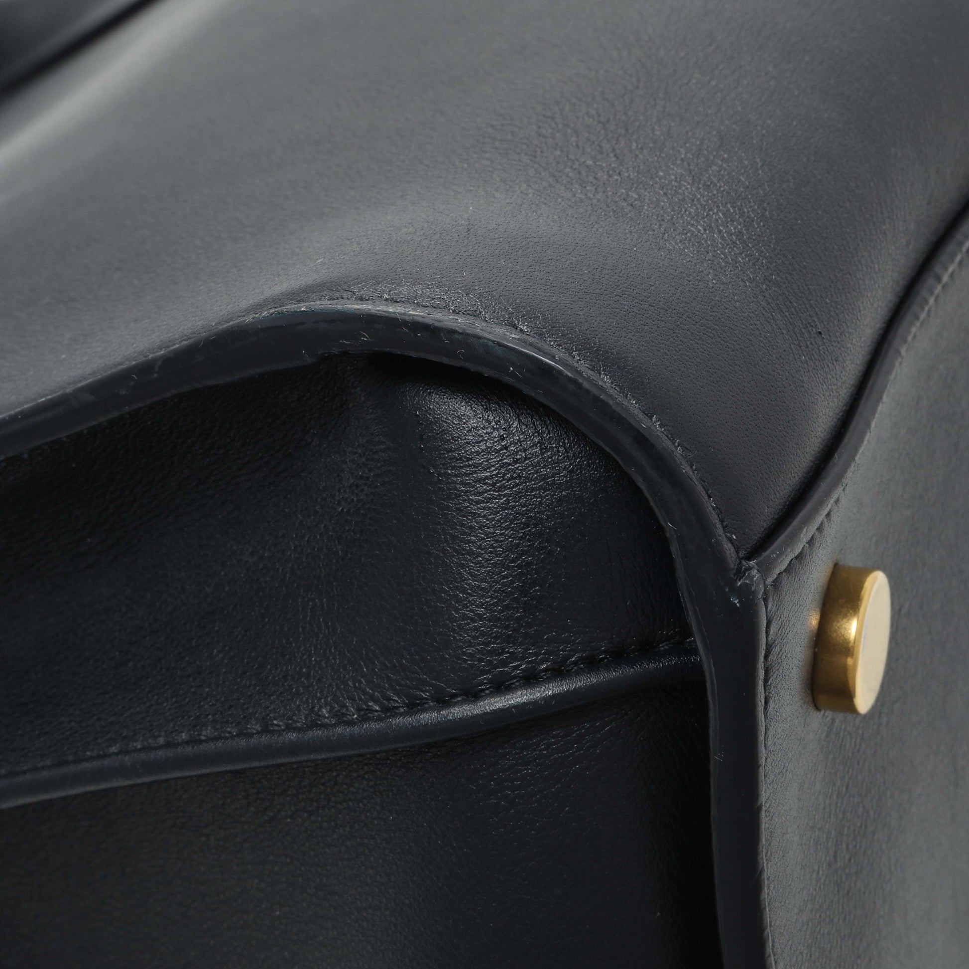 Exclusive Saint Laurent Navy Calfskin Large Sac De Jour — Top View