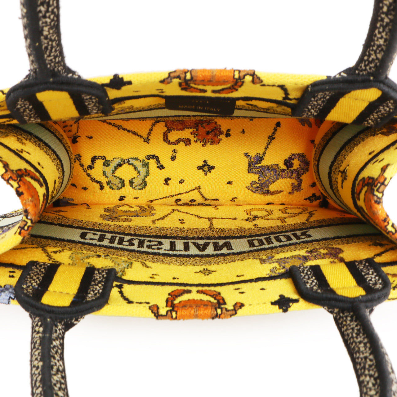 Exclusive Christian Dior Yellow Embroidered Pixel Zodiac Small Book Tote — Alternate View 8