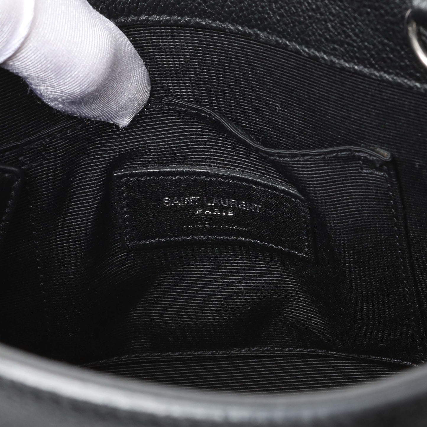 Exclusive Saint Laurent Black Grained Calfskin Nano Sac De Jour — Alternate View 9