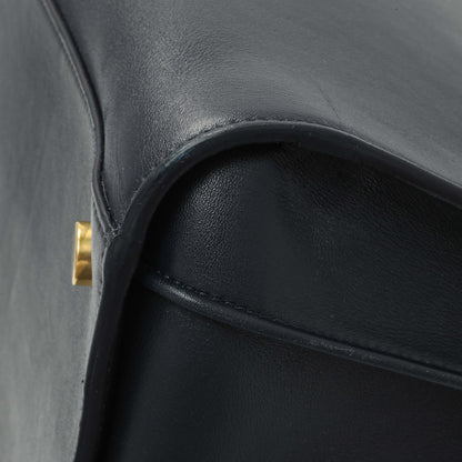 Exclusive Saint Laurent Navy Calfskin Large Sac De Jour — Detail View