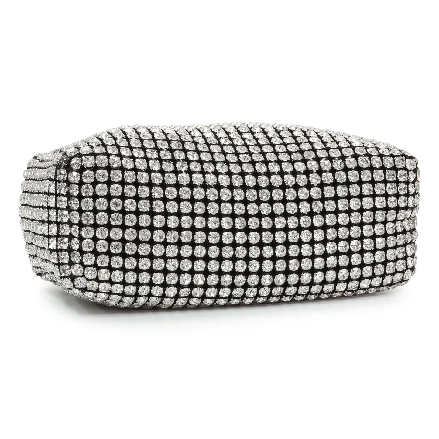 Exclusive Alexander Wang Black Silver Mesh Crystal Rhinestone Mini Heiress Pouch — Back View