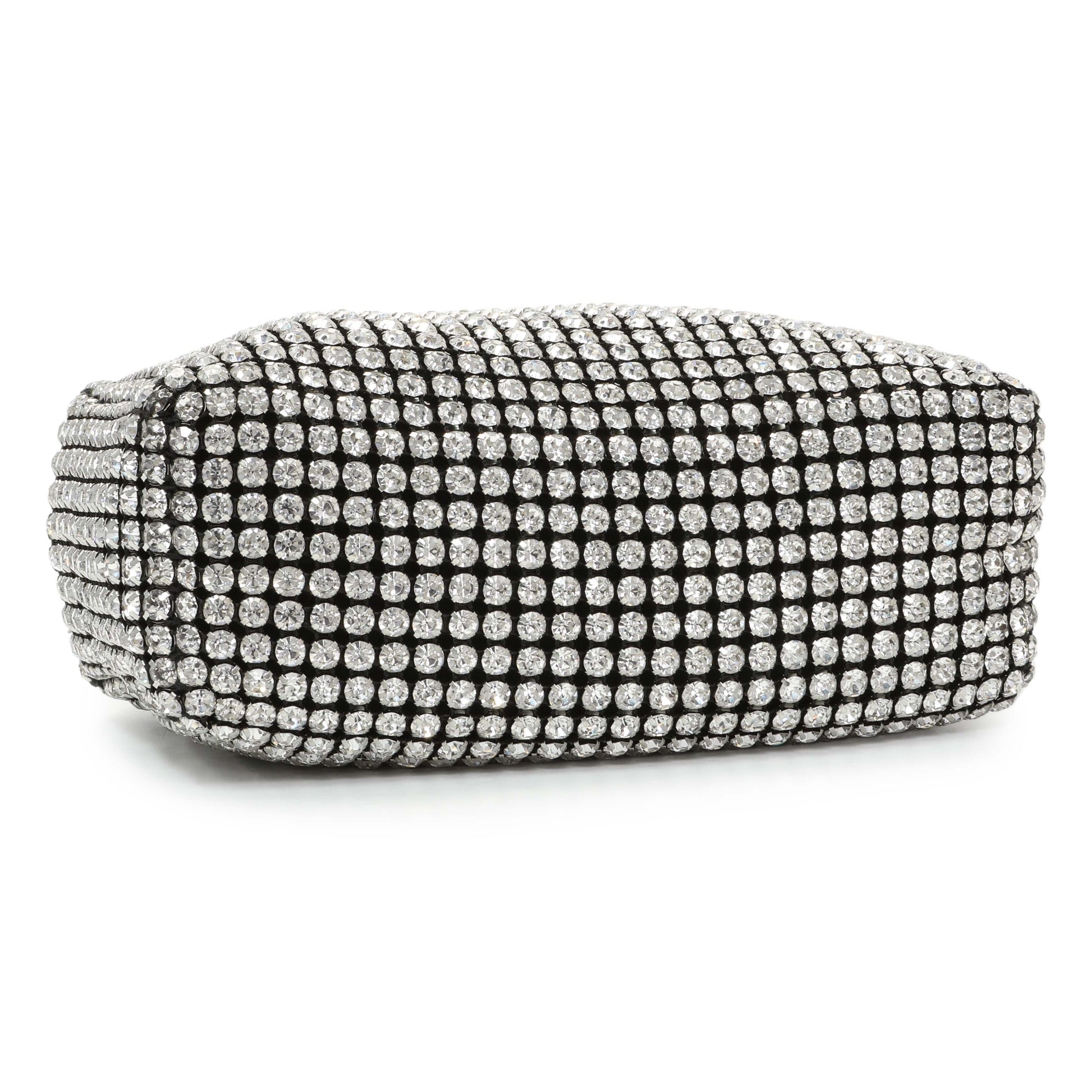 Exclusive Alexander Wang Black Silver Mesh Crystal Rhinestone Mini Heiress Pouch — Back View