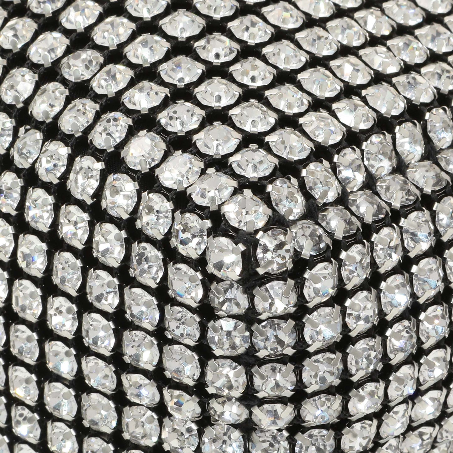 Exclusive Alexander Wang Black Silver Mesh Crystal Rhinestone Mini Heiress Pouch — Detail View