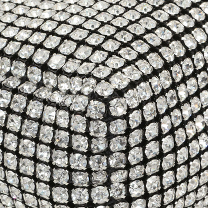 Exclusive Alexander Wang Black Silver Mesh Crystal Rhinestone Mini Heiress Pouch — Lifestyle View