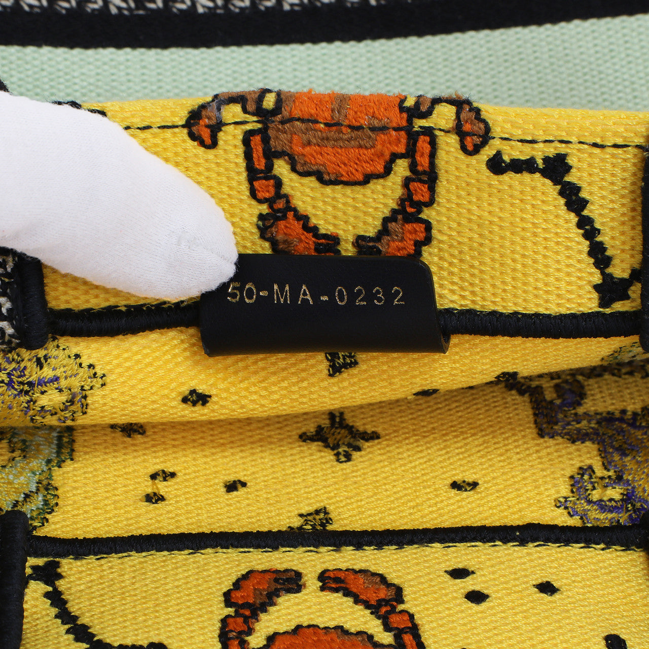 Exclusive Christian Dior Yellow Embroidered Pixel Zodiac Small Book Tote — Alternate View 10