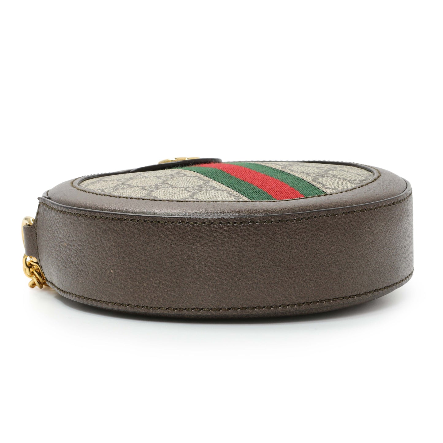 Exclusive Gucci GG Supreme Monogram Web Mini Ophidia Round Shoulder Bag — Back View