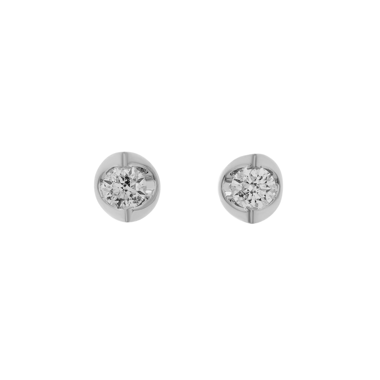 Exclusive 14K White Gold 0.40 Carat Diamond Stud Earrings — Front View