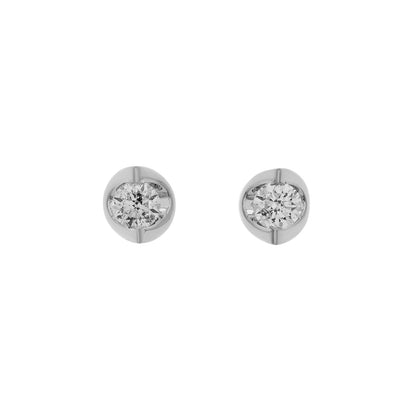 Exclusive 14K White Gold 0.40 Carat Diamond Stud Earrings — Front View