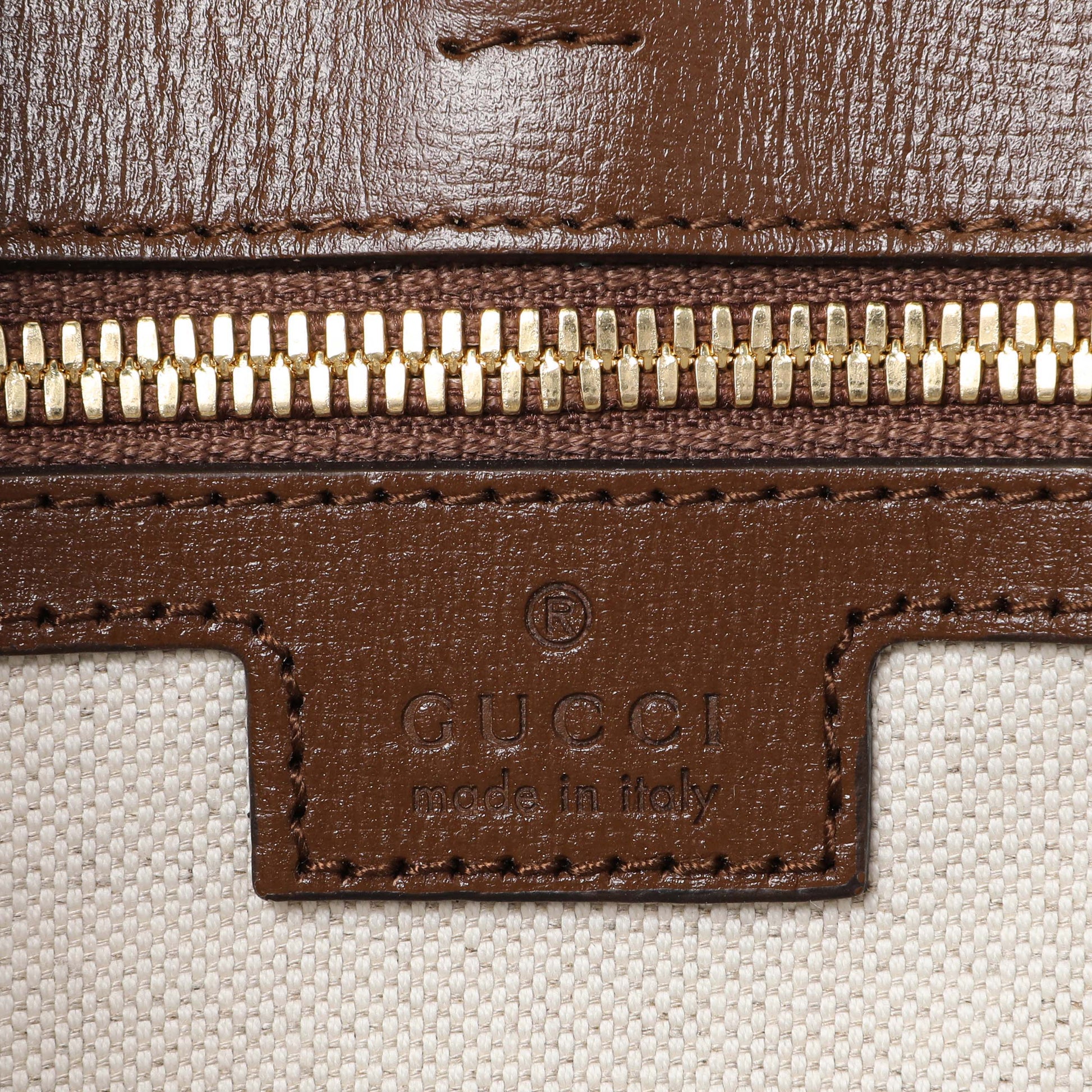 Exclusive Gucci Supreme Canvas Retro Interlocking G Tote — Detail View