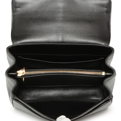 Exclusive Celine Black Calfskin Small 16 Top Handle Bag — Top View