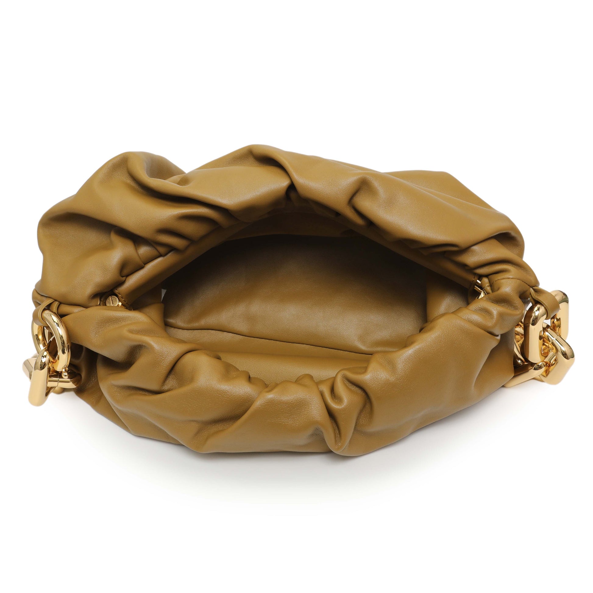 Exclusive Bottega Veneta Moutarde Calfskin The Pouch Chain — Top View
