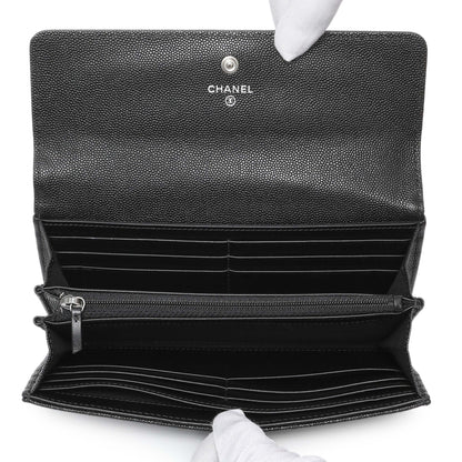 Exclusive Chanel Black Quilted Caviar Large Boy Gusset Flap Wallet — Alternate View 8