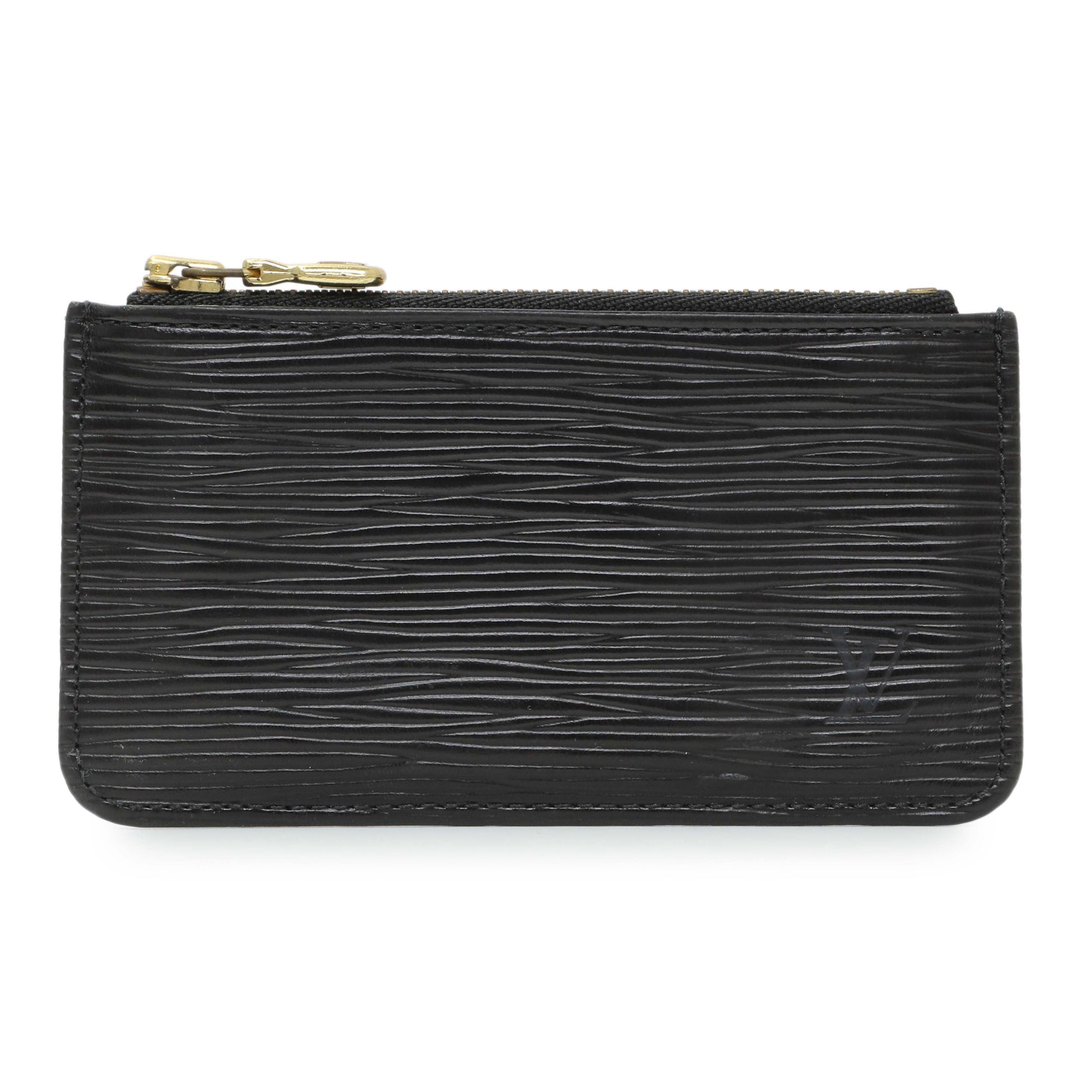 Exclusive Louis Vuitton Black Epi Key Pouch — Front View