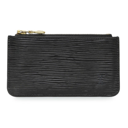 Exclusive Louis Vuitton Black Epi Key Pouch — Front View
