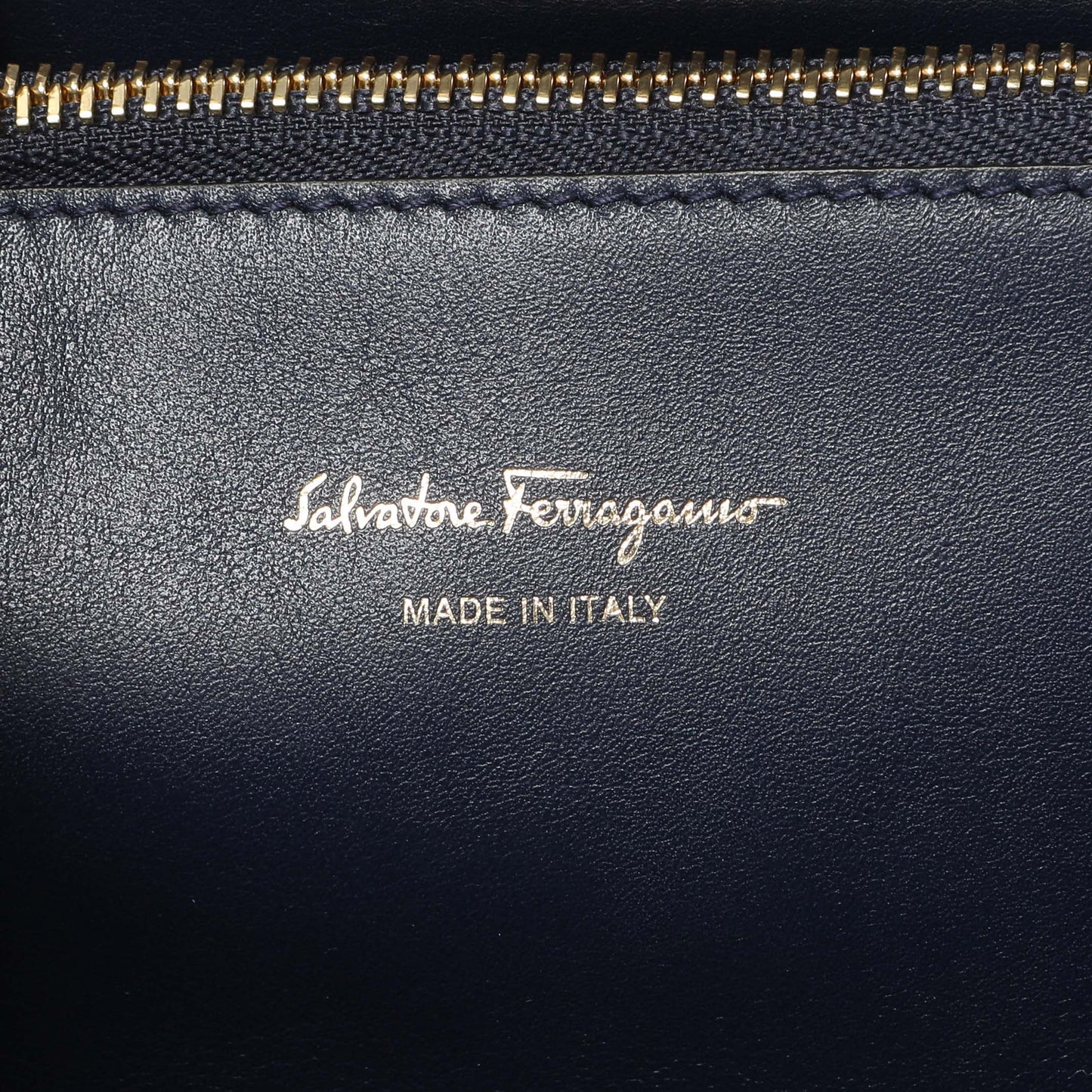 Exclusive Salvatore Ferragamo Blue Calfskin Medium Studio Bag — Lifestyle View