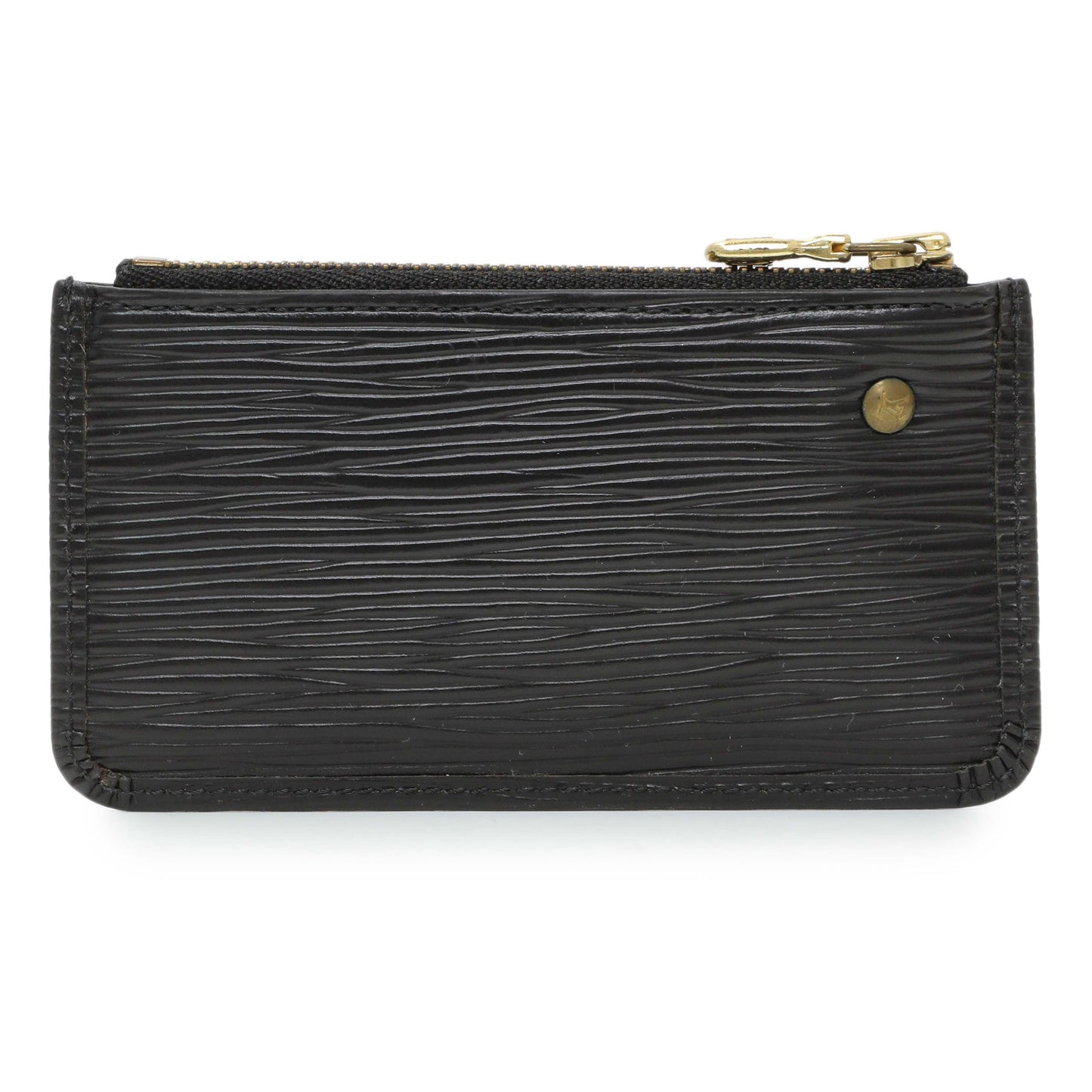 Exclusive Louis Vuitton Black Epi Key Pouch — Side View