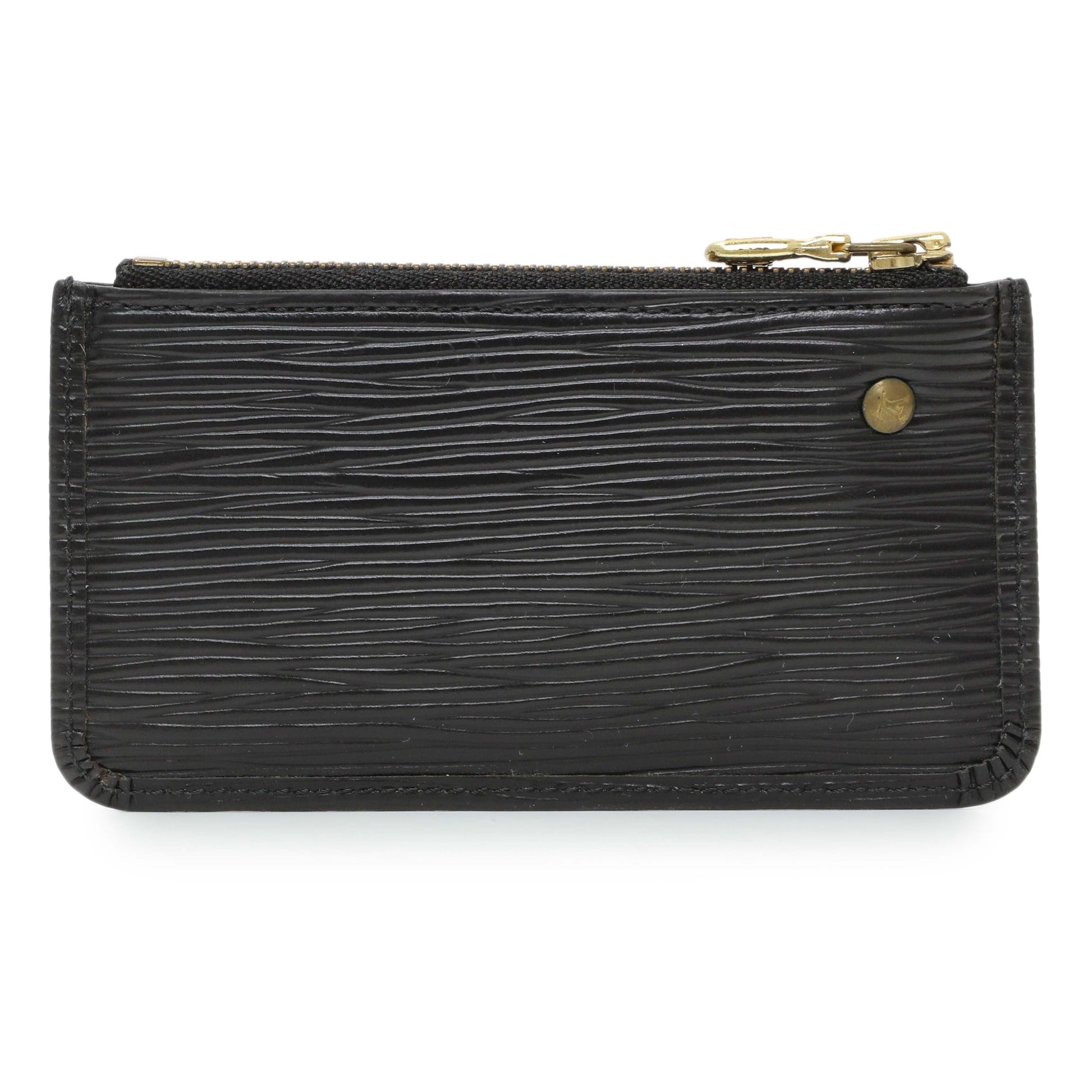 Exclusive Louis Vuitton Black Epi Key Pouch — Side View