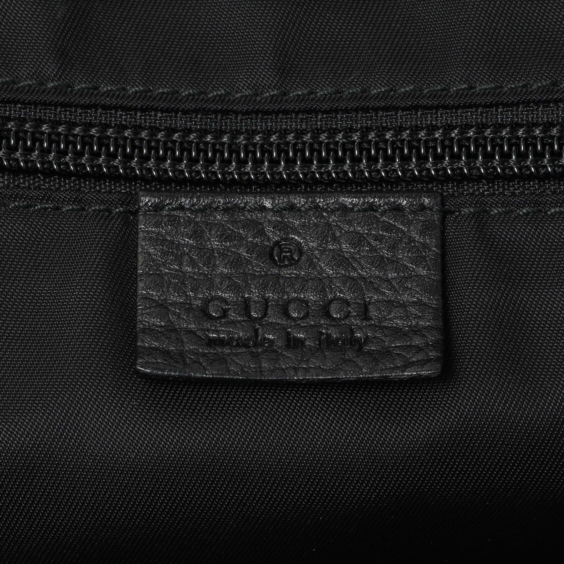 Exclusive Gucci Black Nylon Monogram Tote — Detail View