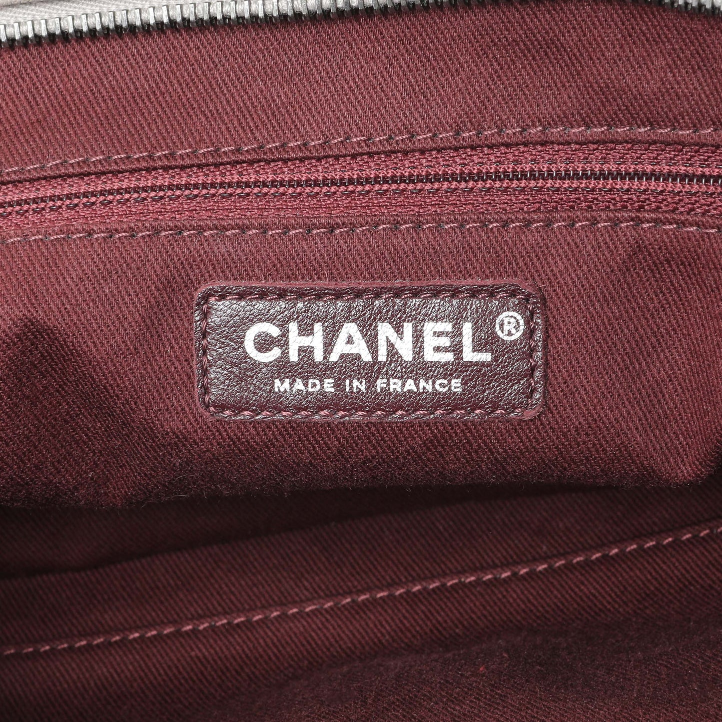 Exclusive Chanel Grey Quilted Goatskin Chain Shoulder Bag — Detail View