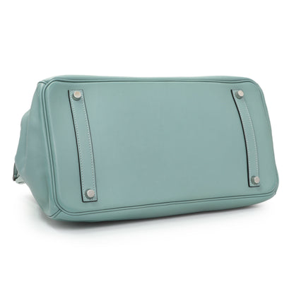 Exclusive Hermes Ciel Swift Birkin 35 — Back View