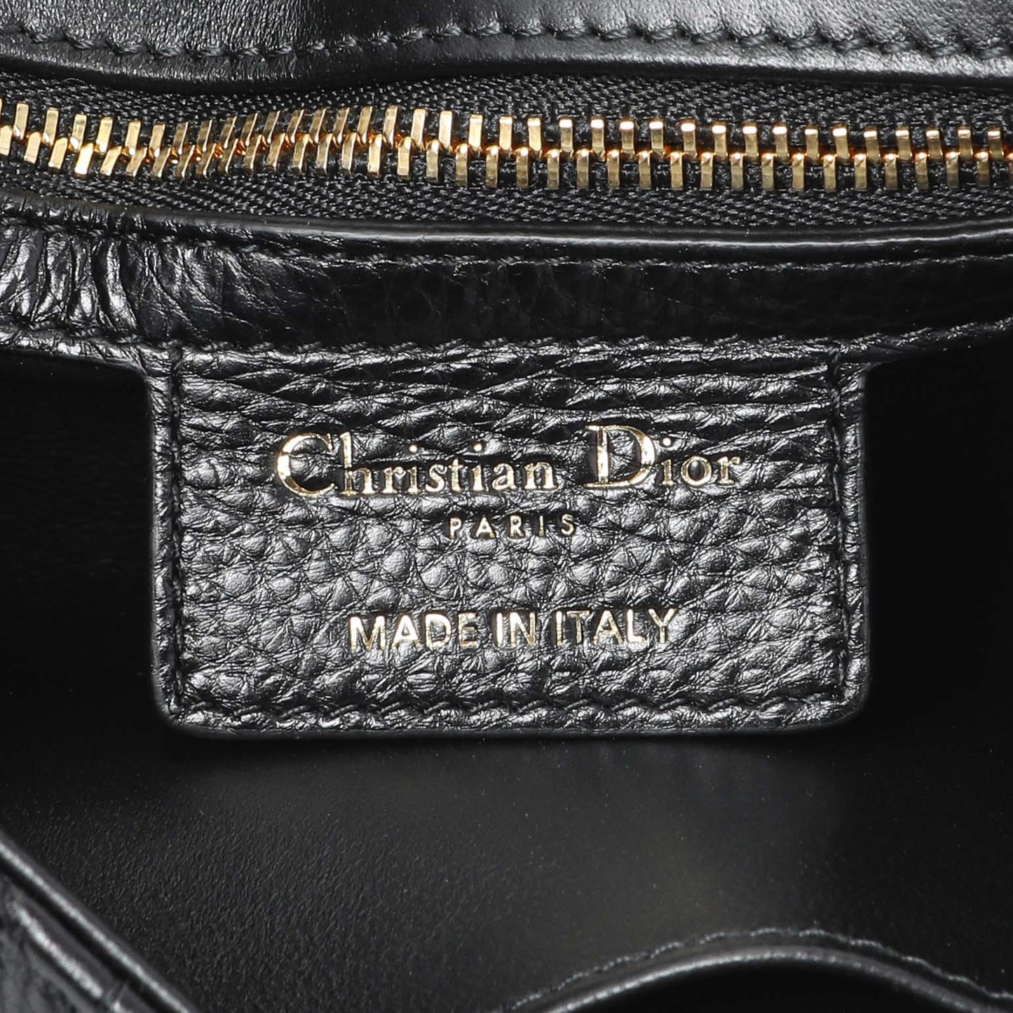 Exclusive Christian Dior Black Cannage Calfskin Small Caro Bag — Detail View