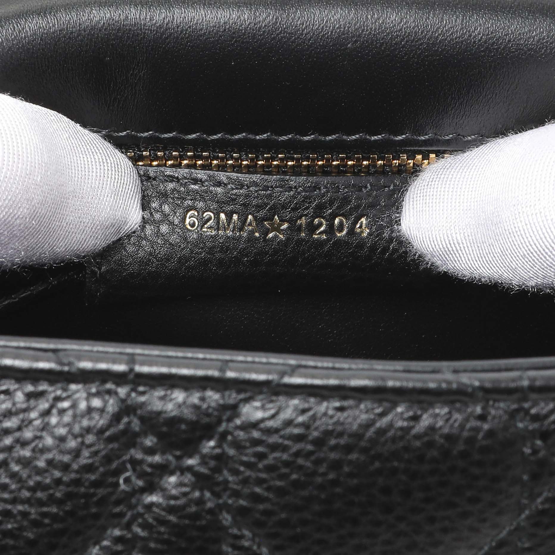 Exclusive Christian Dior Black Cannage Calfskin Small Caro Bag — Lifestyle View