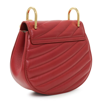 Exclusive Chloe Red Calfskin Quilted Mini Drew Bijou Shoulder Bag — Side View