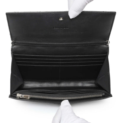 Exclusive Christian Dior Black Patent Cannage Lady Dior Rendezvous Wallet On Chain — Top View